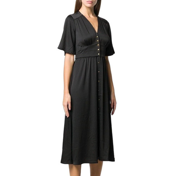 Ba&sh Pamela Dress V Neck Midi Black XS - Picture 3 of 16
